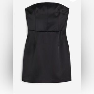 H&M Black Strapless Mini Dress Womens